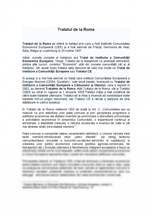 Referat: Tratatul de la Roma (#125802)
