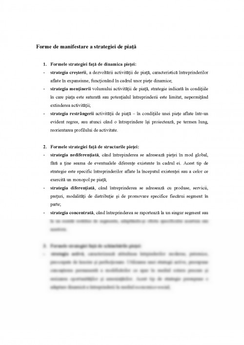 Referat Strategia de piață (166250)
