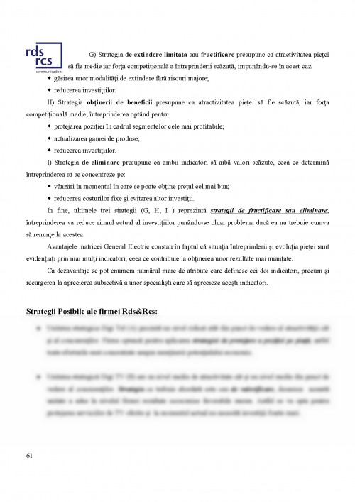 Proiect: Analiza portofoliului de activități a firmei Rds&Rcs (#275981)