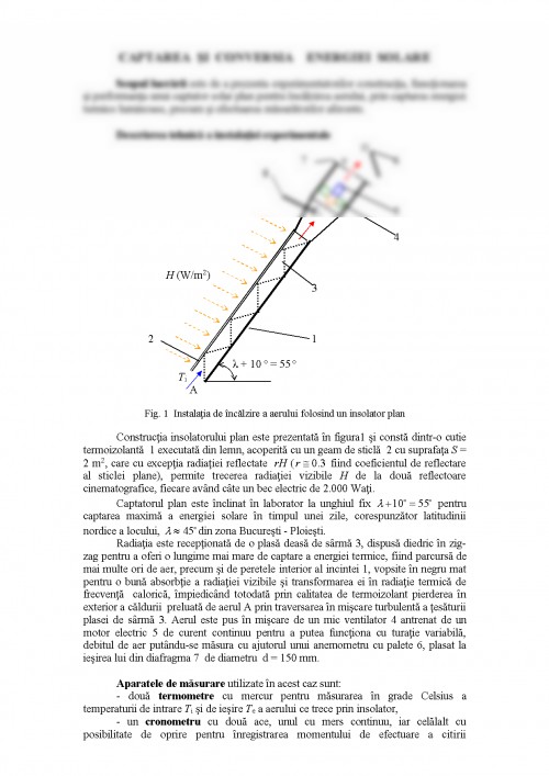 Laborator: Captarea și conversia energiei solare (#280840)
