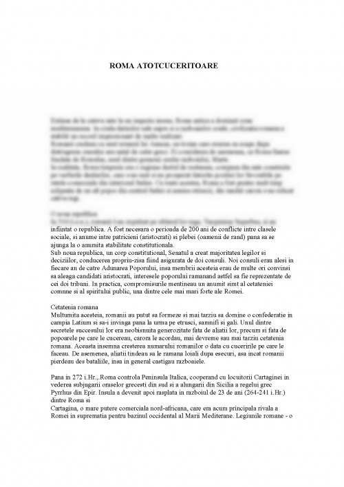 Referat: Roma atotcuceritoare (#326177)