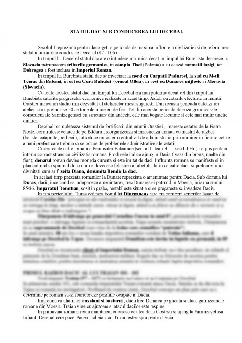 Statul Dac Referat: Statul Dac sub conducerea lui Decebal (#330337)