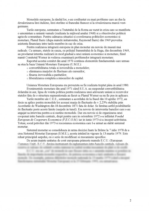Referat: De la Tratatul de la Roma la Uniunea Economică și Monetară ...