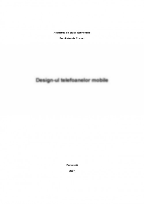 Referat: Design-ul Telefoanelor Mobile (#365761)