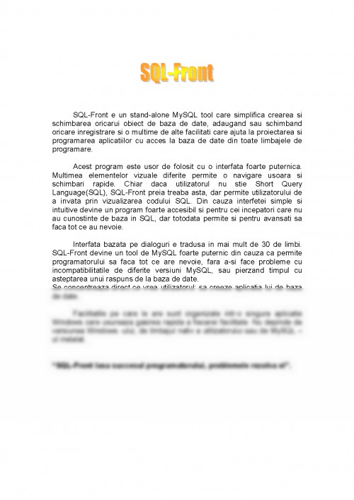 Referat: Sql - Front (#374495)