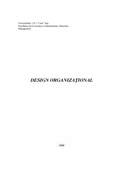Referat: Design Organizațional (#459213)