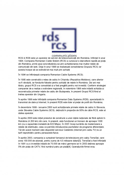 Referat: RCS & RDS (#466296)