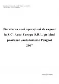 Imagine document Derularea unei operațiuni de export la S.C. Auto Europa S.R.L. privind produsul autoturisme Peugeot 206