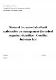 Imagine document Sistemul de control al calității activităților de management din cadrul organizației publice