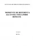 Imagine document Momente de referința ale evoluției limbii române