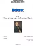 Imagine document Filosofia idealistă a lui Immanuel Kant