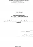 Imagine document Analiza financiară a unei întreprinderi în baza raportului financiar