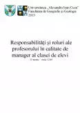 Imagine document Responsabilități și Roluri ale Profesorului în Calitate de Manager al Clasei de Elevi