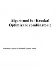Imagine document Algoritmul lui Kruskal Optimizare combinatorie