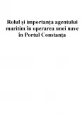 Imagine document Rolul și importanța agentului maritim în operarea unei nave în Portul Constanța